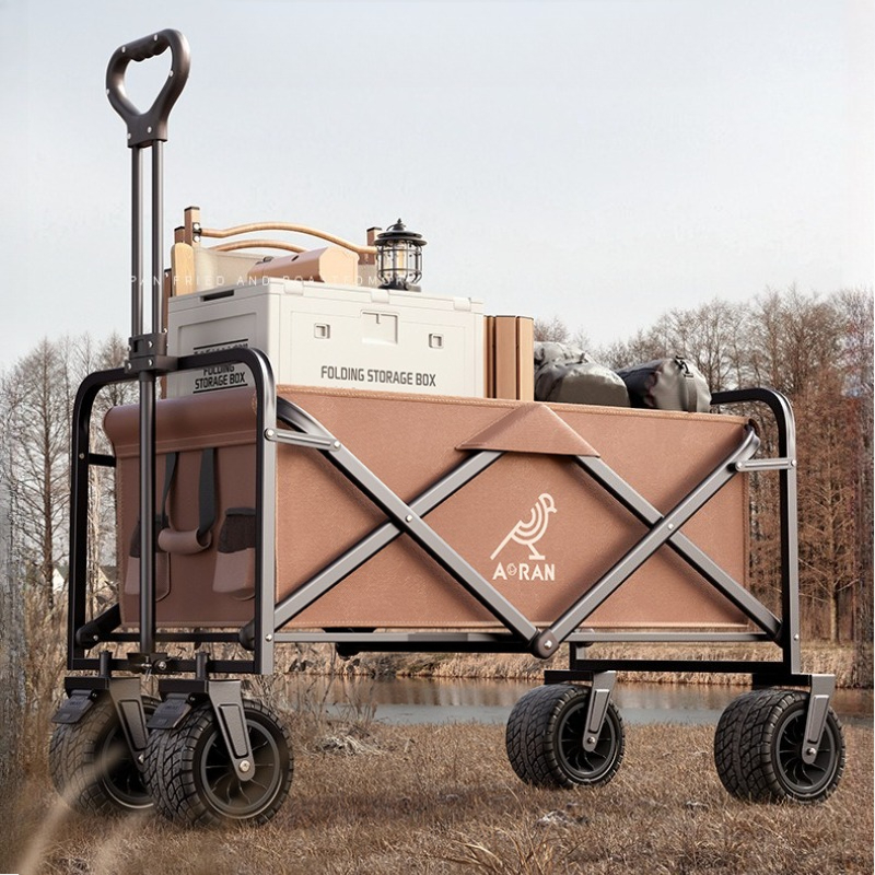 Sports Equipment Trolley - Portable Folding Camping Trolley Wagon Heavy