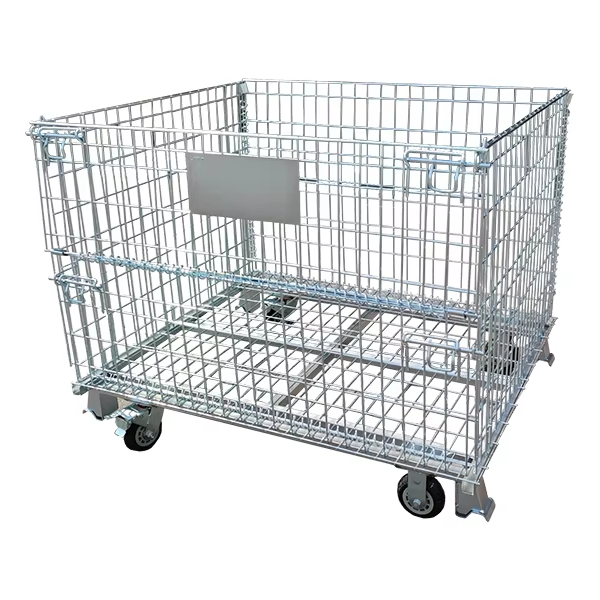 Sports Equipment Trolley - Stackable Folding Wire Mesh Pallet With