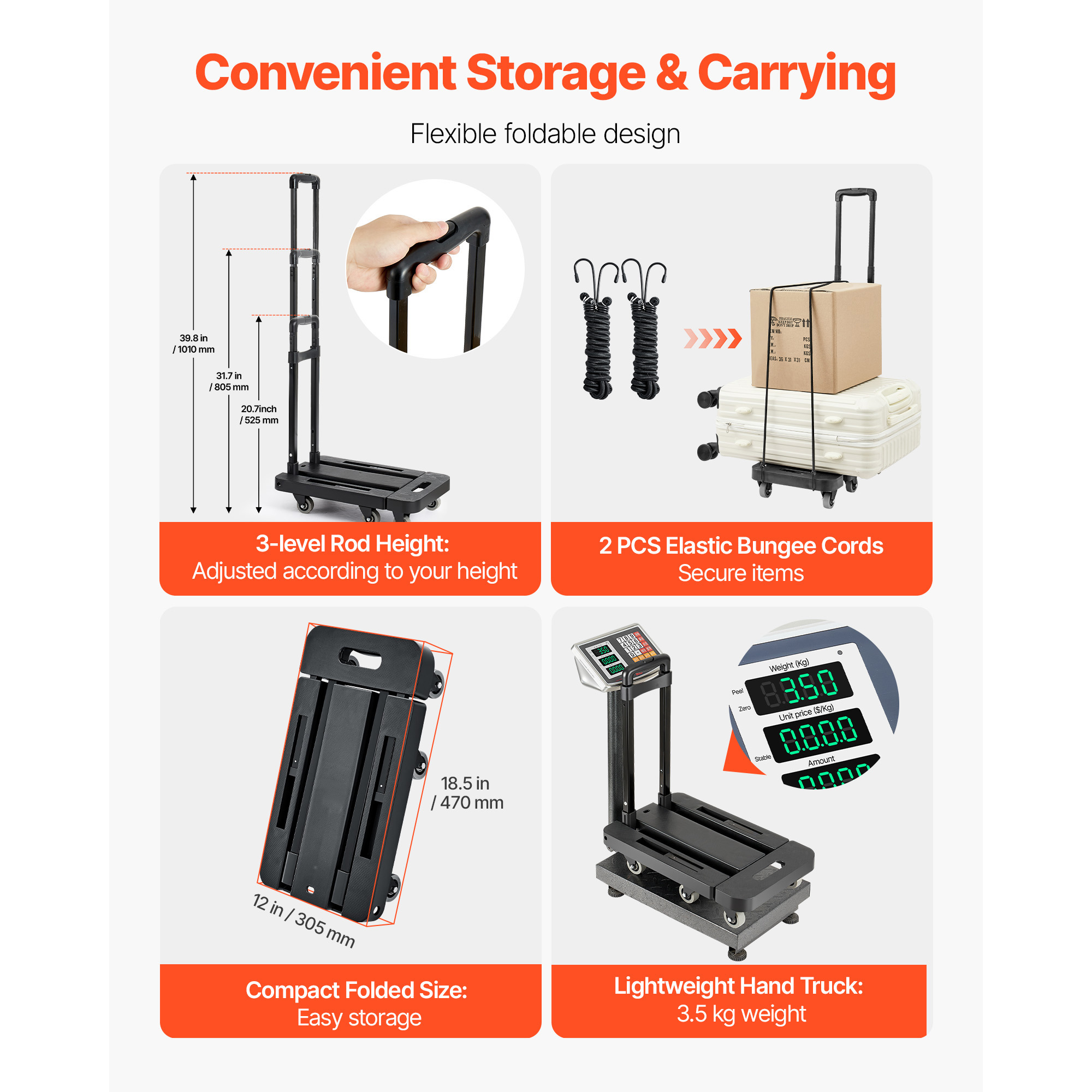 SucceBuy 500LBS Folding Hand T - Sports Equipment Trolley 评论和价格