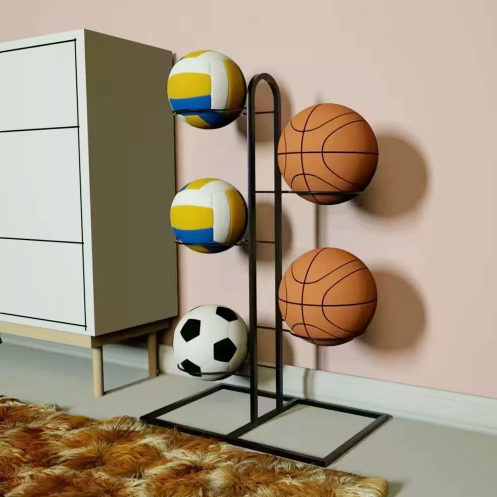 Foldable Basketball Rack Multi - Sports Equipment Storage Rack 评论和价格