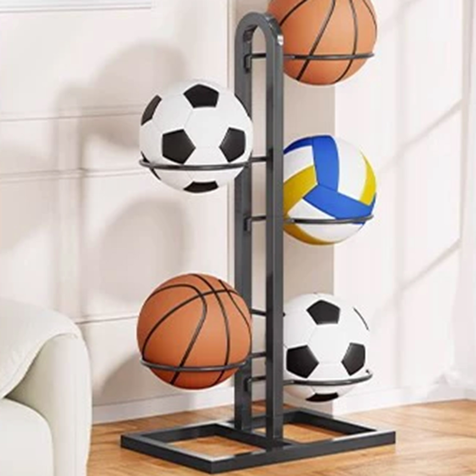 Foldable Basketball Rack Multi - Sports Equipment Storage Rack 评论和价格