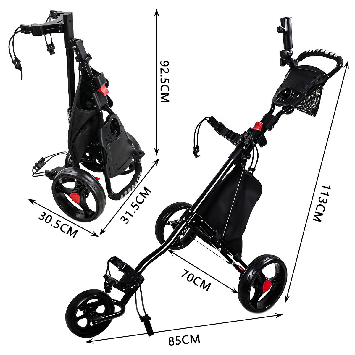 2026 Three-Wheeled Foldable Al - Sports Equipment Trolley 评论和价格