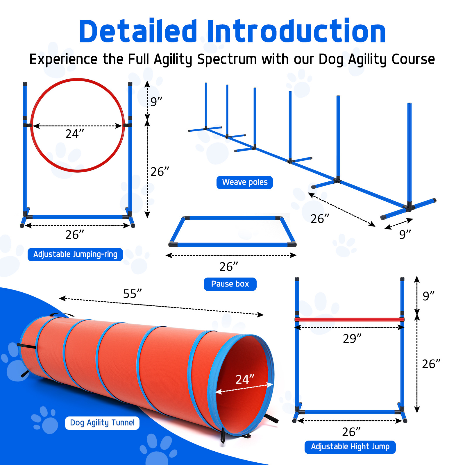 VIWAT Dog Agility Equipment, D - Agility Hurdle Set 评论和价格