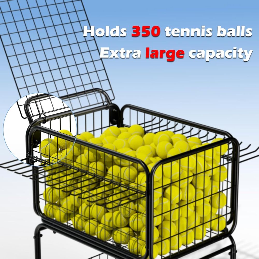 Portable Tennis Ball Cart for  - Sports Equipment Trolley 评论和价格