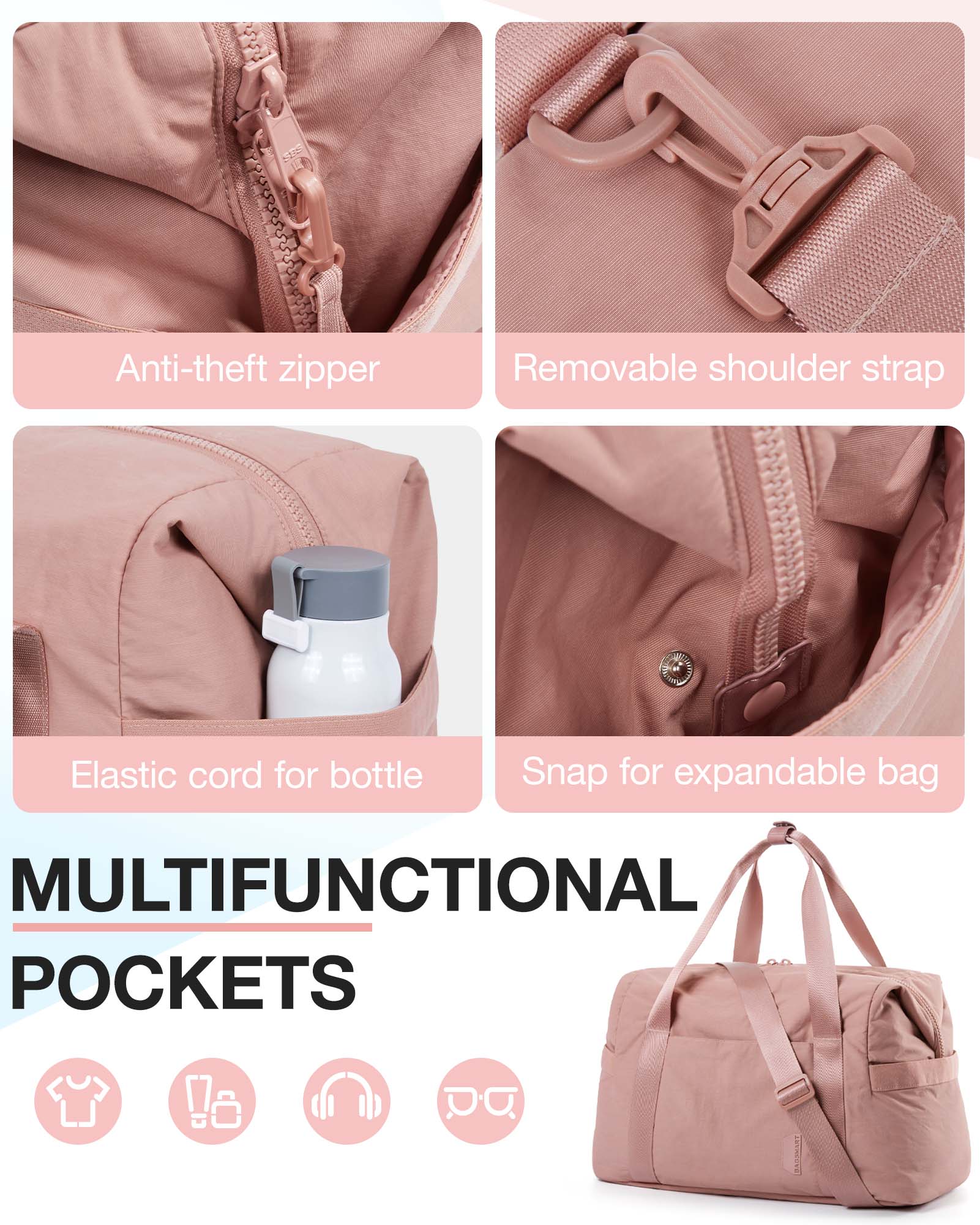 BAGSMART Women's Travel Duffel - Sports Equipment Trolley 评论和价格