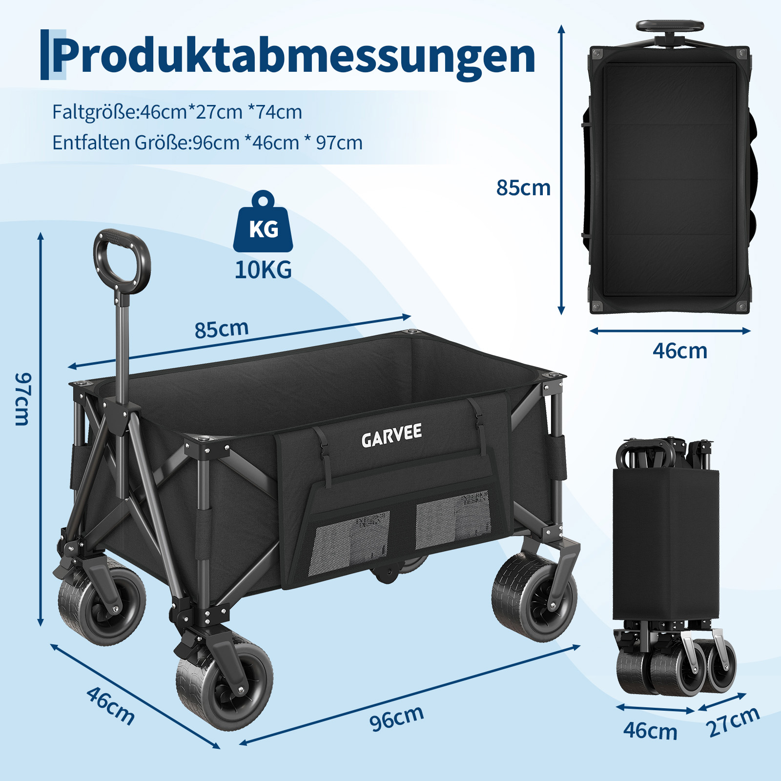 Outdoor Camping Cart with 8 In - Sports Equipment Trolley 评论和价格