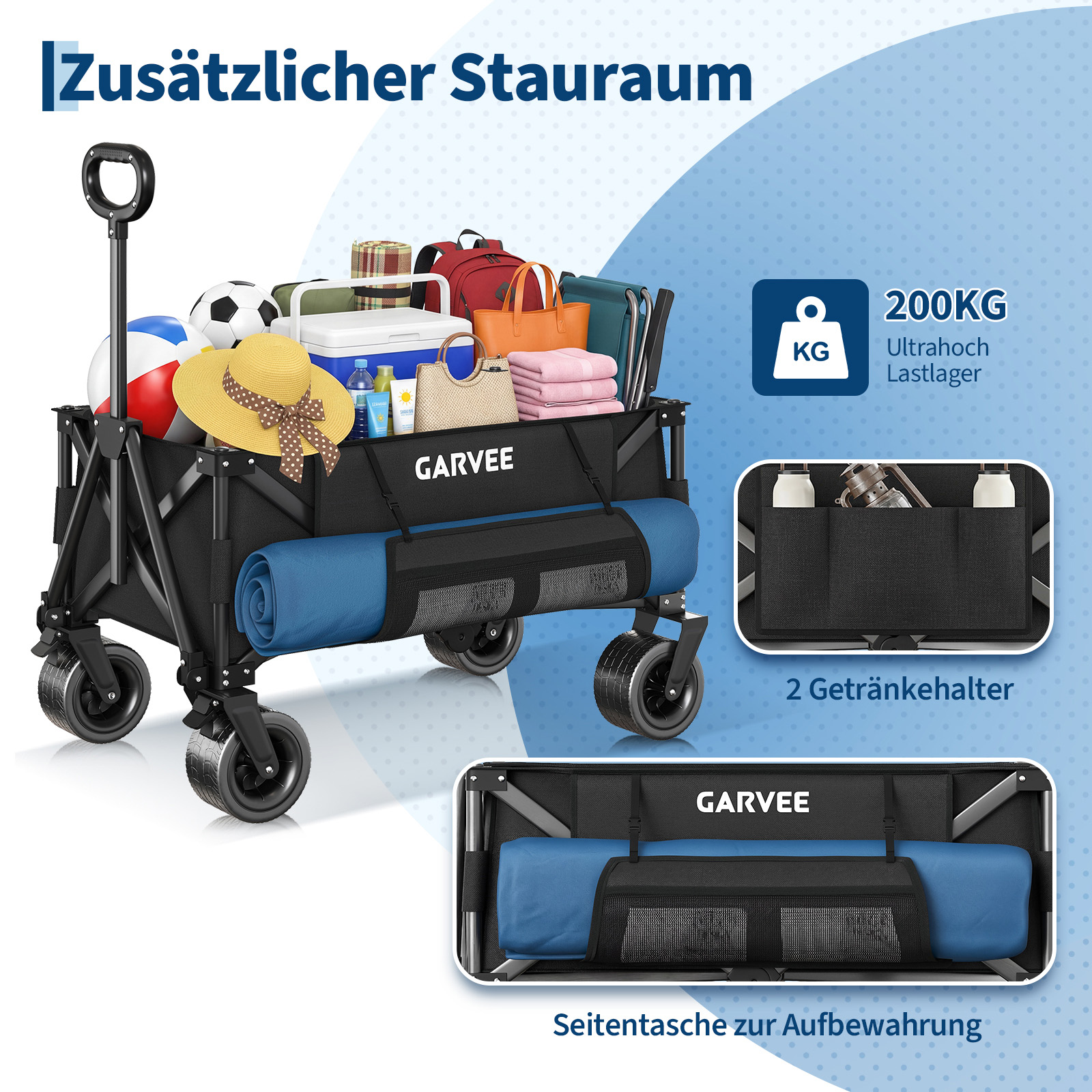 Outdoor Camping Cart with 8 In - Sports Equipment Trolley 评论和价格