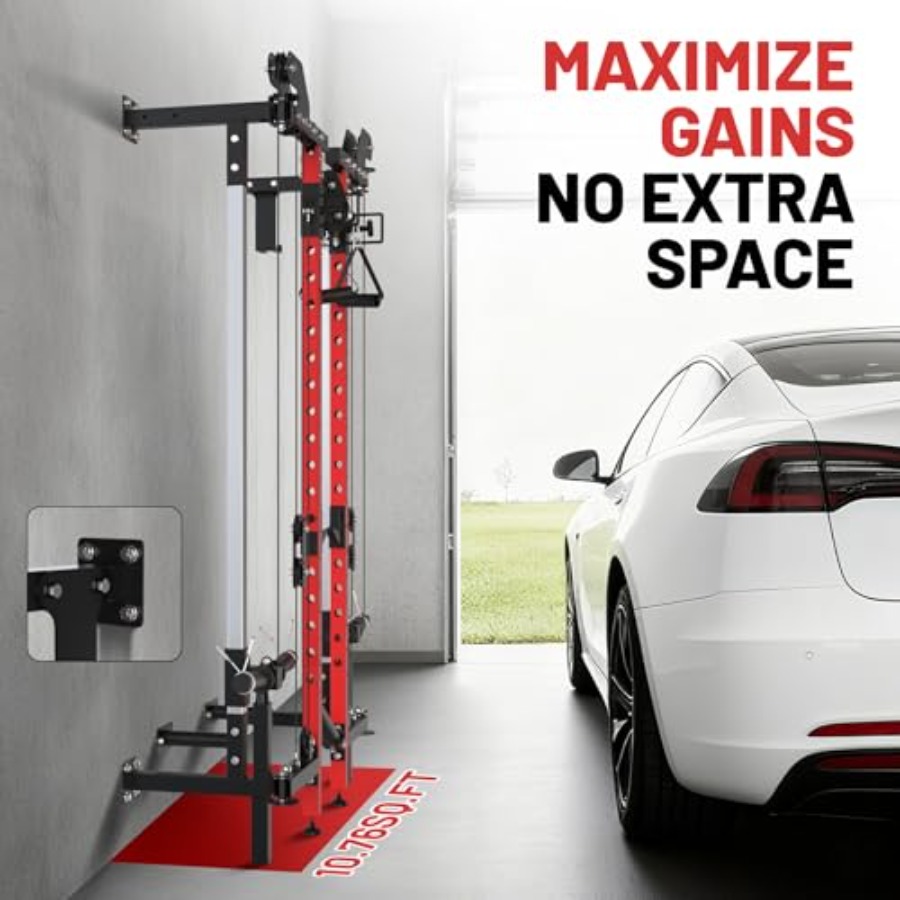 Wall Mounted Folding Squat Rac - Sports Equipment Storage Rack 评论和价格