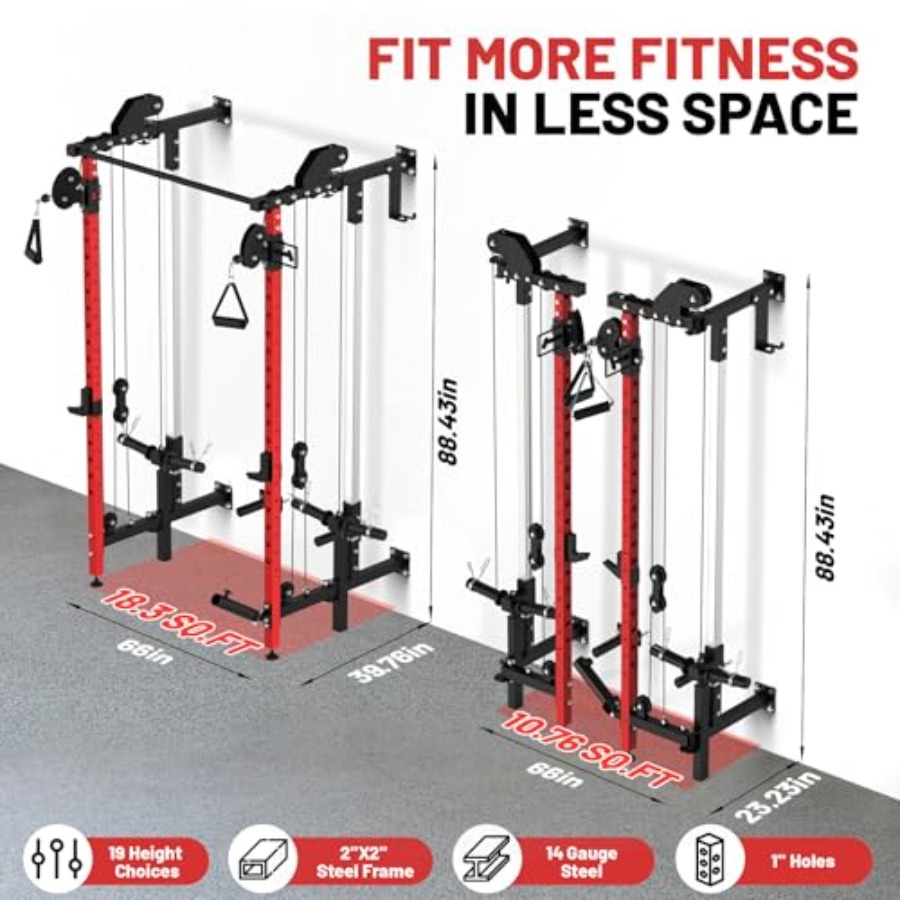 Wall Mounted Folding Squat Rac - Sports Equipment Storage Rack 评论和价格